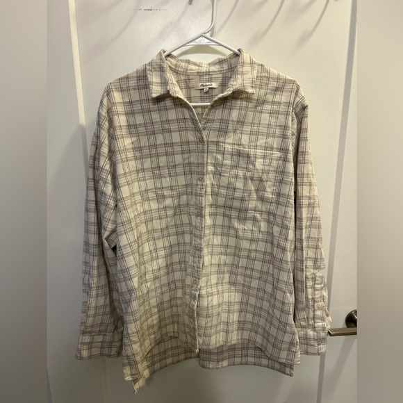 Madewell Corduroy Oversized Ex-Boyfriend Shirt in Lombard Plaid - Picture 2 of 13